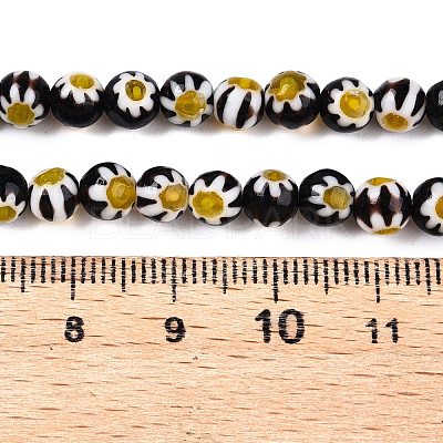 Round Millefiori Glass Beads Strands X-LK-P001-31-1