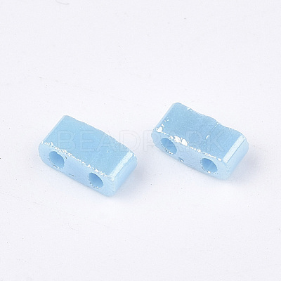 2-Hole Opaque Glass Seed Beads SEED-S023-06K-1