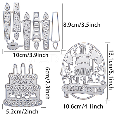 Birthday Candle & Cake Frame Metal Cutting Dies Stencils DIY-GF0001-17-1
