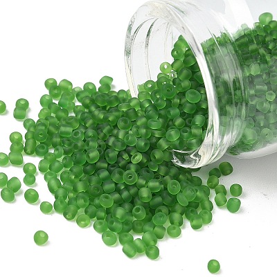 8/0 Frosted Round Glass Seed Beads X-SEED-A008-3mm-M7-1