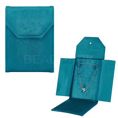 Velvet Pearl Beaded Necklace Storage Bags ABAG-WH0046-96-1