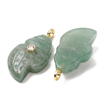 Natural Green Aventurine Carved Pendants G-H357-05G-05-1