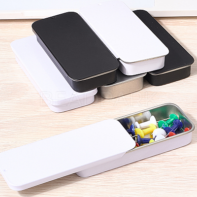 9Pcs 3 Colors Slide Top Tinplate Trinket Storage Boxes CON-CP0001-016A-1