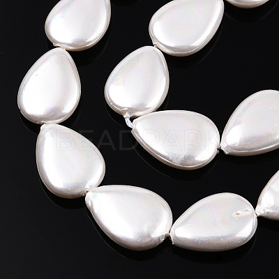 Electroplate Natural Freshwater Shell Beads Strands SHEL-R049-026A-1