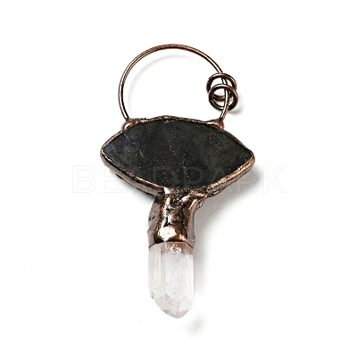 Natural Quartz Crystal & Labradorite Nuggets Big Pendants G-D468-19R-1