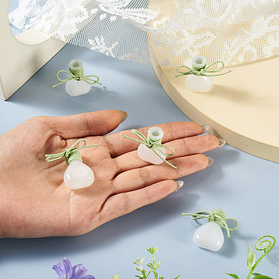 5Pcs Miniature Glass Vase Bottles with Polyester Cord AJEW-TAC00055-1