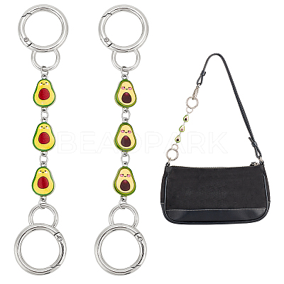 Avocado Alloy Enamel Link Purse Strap Extenders AJEW-AB00070-01-1