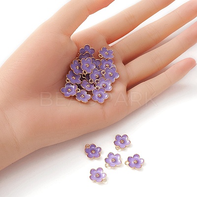 Light Gold Plated Alloy Enamel Pendants ENAM-YW0002-20D-1