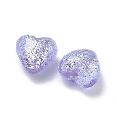 Handmade Silver Foil Glass Beads LAMP-F043-02E-1