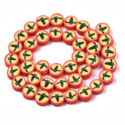 Handmade Polymer Clay Bead Strands X-CLAY-S096-036-1