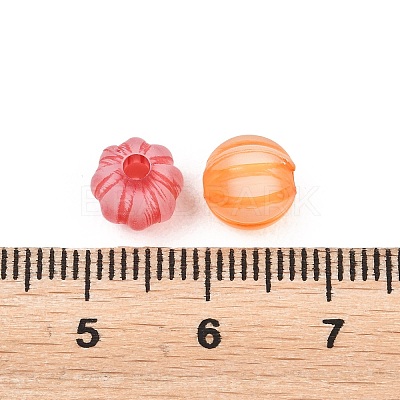 Frosted Transparent Acrylic Pumpkin Beads FIND-B065-05A-1