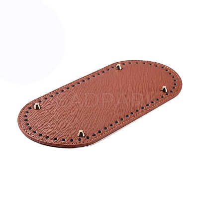 PU Leather Oval Long Bottom for Knitting Bag FIND-WH0032-01D-1