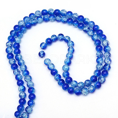 Baking Paint Crackle Glass Bead Strands CCG-S001-6mm-16-1