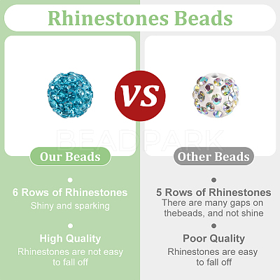 200Pcs Pave Disco Ball Beads RB-PH0001-41D-1