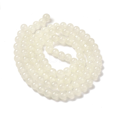 Baking Paint Imitation Jade Glass Round Bead Strands X-DGLA-Q021-8mm-01-1