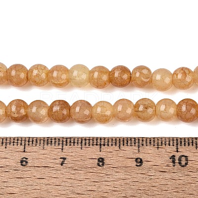 Ombre Effect Dyed Crackle Glass Beads Strands GLAA-Q106-01A-B13-1