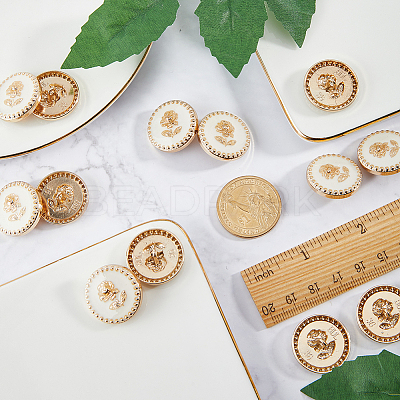 10Pcs Alloy Enamel Buttons BUTT-GF0001-31-1