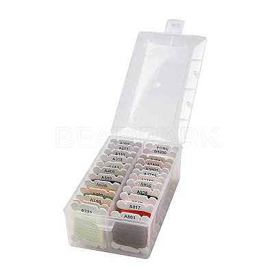 24 Cards 24 Colors 6-Ply Polyester Embroidery Floss OCOR-K006-C04-1