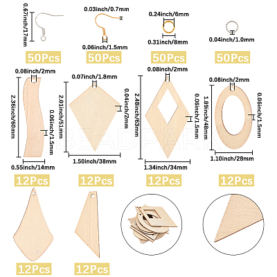 DIY Wooden Dangle Earring Making Kits DIY-SP0005-04-1
