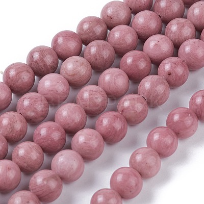 Natural Rhodonite Bead Strands G-L417-08-8mm-1