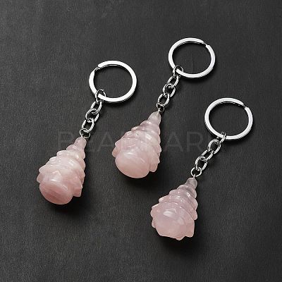 Natural Rose Quartz Keychain G-G997-D06-1