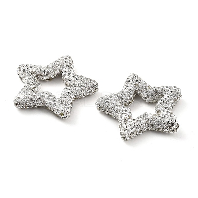 Star Shape Polymer Clay Rhinestone Beads CLAY-NH0001-06M-1