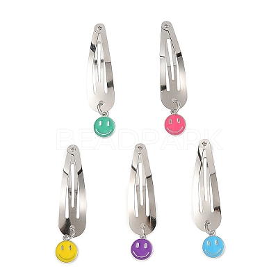 Alloy Enamel Charm & Iron Snap Hair Clips PHAR-JH00146-1
