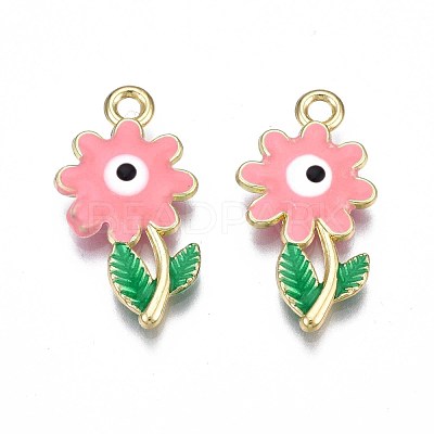 Rack Plating Alloy Enamel Pendants ENAM-S126-144E-1