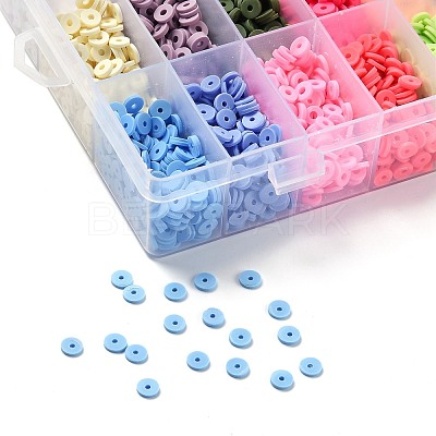 240G 24 Colors Handmade Polymer Clay Beads CLAY-JP0001-08-6mm-1