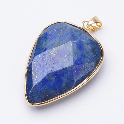 Faceted Natural Lapis Lazuli Pendants X-G-F340-02A-1