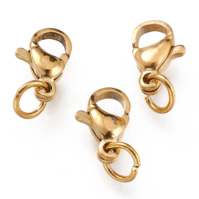 Ion Plating(IP) 304 Stainless Steel Lobster Claw Clasps X-STAS-G240-01B-G-1