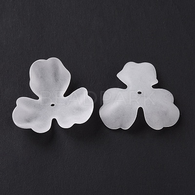 3-Petal Transparent Acrylic Bead Caps X-OACR-A017-11-1