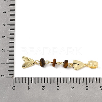 Brass Pave Cubic Zirconia Clear Cubic Zirconia & Natural Tiger Eye & Enamel European Dangle Charms GG-CBA3401-01G-A01-1