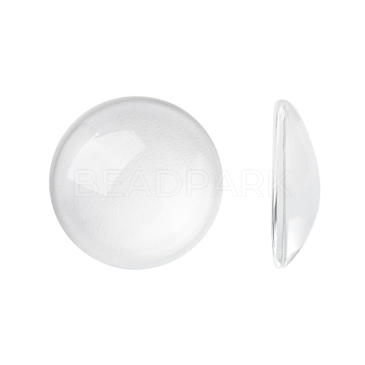 Transparent Glass Cabochons GGLA-R026-20mm-1