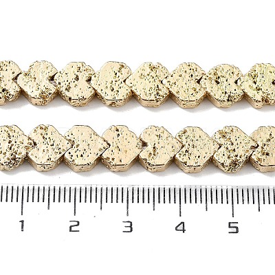 Electroplated Natural Lava Rock Beads Strands G-H303-A09-LG-1