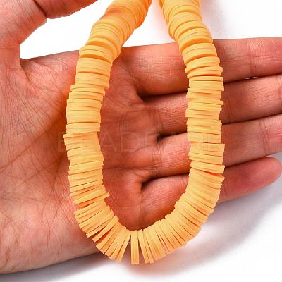 Flat Round Handmade Polymer Clay Beads CLAY-R067-12mm-15-1