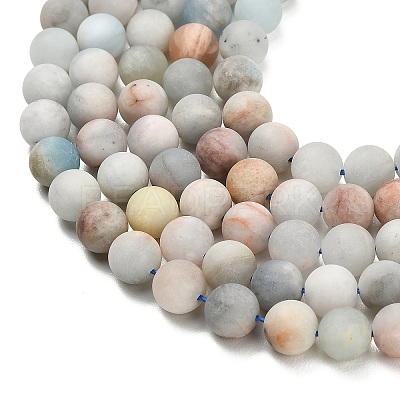 Natural Aquamarine Beads Strands G-P626-8mm-03-1