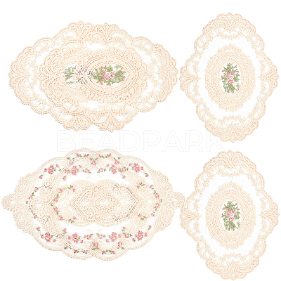 6Pcs 3 Style Polyester Embroidery Table Mats AJEW-GF0004-86-1