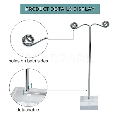 3Pcs T Bar Earring Organic Glass Displays Sets EDIS-G012-01-1