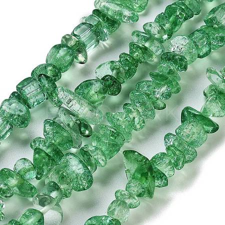 Transparent Crackle Glass Beads Strands GLAA-U004-01C-1