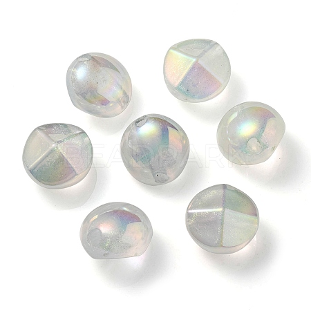 UV Plating Luminous Transparent Acrylic Beads OACR-P010-05B-1