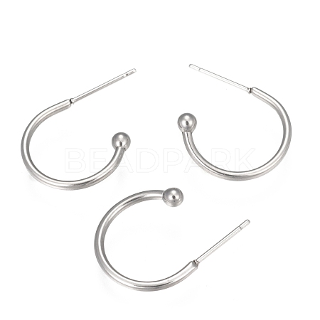 304 Stainless Steel Earring Hooks X-STAS-K211-01P-A-1