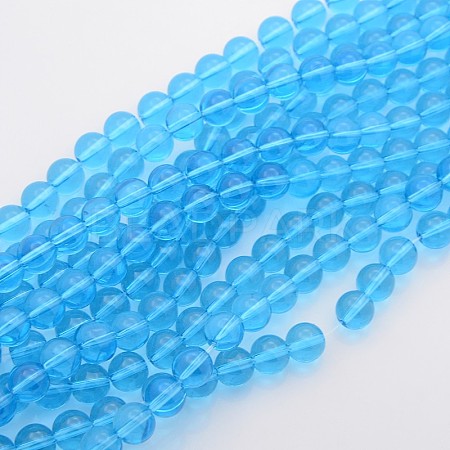 Transparent Round Glass Beads Strands X-G02Q90N2-1