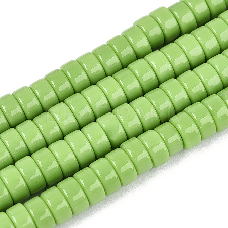 Opaque Solid Color Glass Beads Strands GLAA-N026-3x6mm-07-1