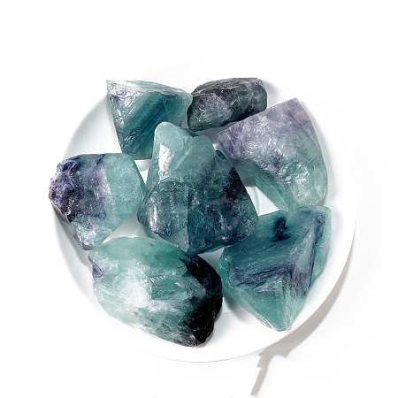 Raw Natural Fluorite Beads DJEW-PW0012-120A-1