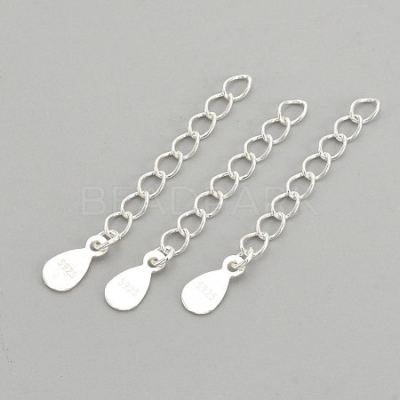 925 Sterling Silver Twisted Extender Chains STER-S002-33-1