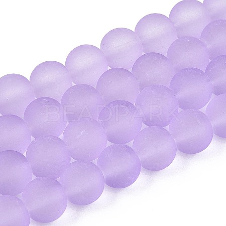 Baking Paint Transparent Glass Bead Strands GLAA-S031-8mm-25-1
