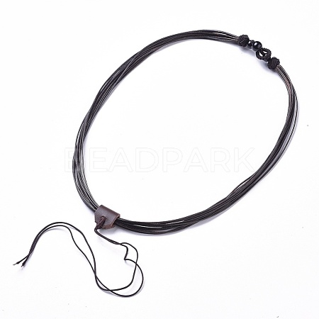 Adjustable Waxed Cord Necklace Making MAK-L027-B01-1