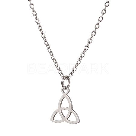Trinity Knot/Triquetra 304 Stainless Steel Pendant Necklaces NJEW-JN04882-02-1