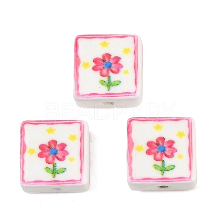 Printed Handmade Porcelain Beads LS-PORC-G016-04A-1